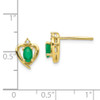 Lex & Lu 10k Yellow Gold Diamond & Emerald Earrings - 4 - Lex & Lu