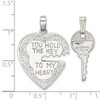 Lex & Lu Sterling Silver Heart and Key Charms - 3 - Lex & Lu