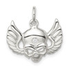 Lex & Lu Sterling Silver CZ Skull w/Wings Charm - Lex & Lu