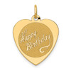 Lex & Lu 14k Yellow Gold Happy Birthday Heart Disc Charm - Lex & Lu