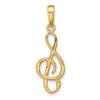 Lex & Lu 14k Yellow Gold 3-D Clef Note Pendant - 3 - Lex & Lu