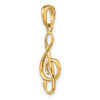 Lex & Lu 14k Yellow Gold 3-D Clef Note Pendant - 5 - Lex & Lu