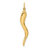 Lex & Lu 14k Yellow Gold Large Italian Horn Charm - 3 - Lex & Lu