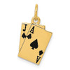 Lex & Lu 14k Yellow Gold Enameled Blackjack Playing Cards Charm - Lex & Lu