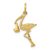 Lex & Lu 14k Yellow Gold Solid 3-DiMen'sional Stork Charm - Lex & Lu