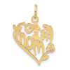 Lex & Lu 14k Yellow Gold #1 Mom Heart Charm - 3 - Lex & Lu