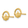 Lex & Lu 14k Yellow Gold Claddagh Post Earrings LAL73255 - 2 - Lex & Lu