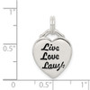 Lex & Lu Sterling Silver LIVE LAUGH LOVE Heart Pendant - 4 - Lex & Lu