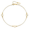 Lex & Lu 14k Yellow Gold Adjustable Fancy Heart Anklet - 5 - Lex & Lu