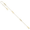 Lex & Lu 14k Yellow Gold Adjustable Fancy Heart Anklet - 7 - Lex & Lu