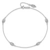 Lex & Lu 14k White Gold Puffed Rice Bead Anklet 9'' - 4 - Lex & Lu