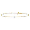 Lex & Lu 14k Two-tone Gold Adjustable Circle Anklet - 3 - Lex & Lu