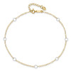 Lex & Lu 14k Two-tone Gold Adjustable Circle Anklet - 5 - Lex & Lu