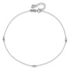 Lex & Lu 14k White Gold Mirror Beaded Anklet 9'' - 4 - Lex & Lu