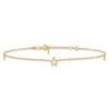 Lex & Lu 14k Yellow Gold Adjustable Star Anklet ension - 3 - Lex & Lu