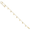 Lex & Lu 14k Yellow Gold Hollow Dangle Circle Anklet - 7 - Lex & Lu