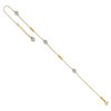 Lex & Lu 14k Two-tone Gold 9'' w/1'' ext Bead Anklet - 7 - Lex & Lu