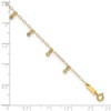 Lex & Lu 14k Yellow Gold Oval Chain D/C Dots Anklet - 4 - Lex & Lu