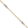 Lex & Lu 14k Two-tone Gold Cable Chain Anklet 9'' - Lex & Lu