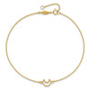 Lex & Lu 14k Yellow Gold Textured and Polished Moon Anklet - 5 - Lex & Lu