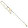 Lex & Lu 14k Two-tone Gold Puffed MOM Heart 7'' Bracelet - 7 - Lex & Lu