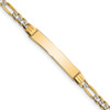 Lex & Lu 14k Yellow Gold & Rhodium Pave Figaro Link ID Bracelet - Lex & Lu