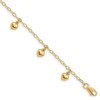 Lex & Lu 14k Yellow Gold Puffed Heart Charm Bracelet - Lex & Lu