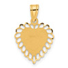 Lex & Lu 14k Yellow Gold Heart Charm LAL73381 - Lex & Lu