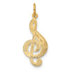 Lex & Lu 14k Yellow Gold Treble Clef Charm LAL73415 - 3 - Lex & Lu