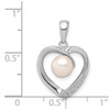 Lex & Lu Sterling Silver 6mm FW Cultured Pearl & Diamond Heart Pendant - 3 - Lex & Lu