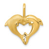 Lex & Lu 14k Yellow Gold Dolphin Heart Pendant - Lex & Lu