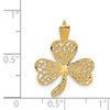 Lex & Lu 14k Yellow Gold Filigree Shamrock Charm - 4 - Lex & Lu