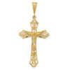 Lex & Lu 14k Yellow Gold Satin & D/C Crucifix Pendant - Lex & Lu