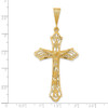 Lex & Lu 14k Yellow Gold Satin & D/C Crucifix Pendant - 3 - Lex & Lu