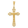 Lex & Lu 14k Yellow Gold Satin & D/C Crucifix Pendant - 4 - Lex & Lu