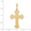 Lex & Lu 14k Yellow Gold Budded Cross Pendant LAL73512 - 3 - Lex & Lu