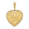 Lex & Lu 14k Yellow Gold Reversible I Love You Heart Pendant - Lex & Lu