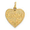Lex & Lu 14k Yellow Gold Grandma Heart Charm LAL73549 - Lex & Lu