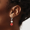 Lex & Lu Sterling Silver FWC Pearl & Stabilized Red Coral Earrings - 3 - Lex & Lu