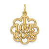 Lex & Lu 14k Yellow Gold I Love Dogs Charm - Lex & Lu