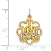 Lex & Lu 14k Yellow Gold I Love Dogs Charm - 4 - Lex & Lu