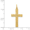 Lex & Lu 14k Yellow Gold Nugget Style Cross Pendant LAL73609 - 3 - Lex & Lu