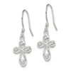 Lex & Lu Sterling Silver Polished Cross Dangle Earrings LAL7362 - 2 - Lex & Lu