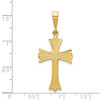 Lex & Lu 14k Yellow Gold Fleur De Lis Cross Pendant LAL73625 - 3 - Lex & Lu