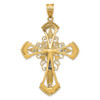 Lex & Lu 14k Two-tone Gold D/C Crucifix Pendant LAL73636 - 4 - Lex & Lu