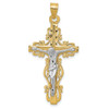 Lex & Lu 14k Two-tone Gold D/C Crucifix Pendant LAL73637 - Lex & Lu