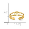 Lex & Lu 14k Yellow Gold Peace Sign Toe Ring LAL73663 - 5 - Lex & Lu