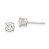 Lex & Lu Sterling Silver 4.5mm Round 4 Prong CZ Stud Earrings - Lex & Lu