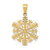 Lex & Lu 14k Yellow Gold Polished 3-D Snowflake Pendant - Lex & Lu