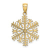 Lex & Lu 14k Yellow Gold Polished 3-D Snowflake Pendant - 3 - Lex & Lu